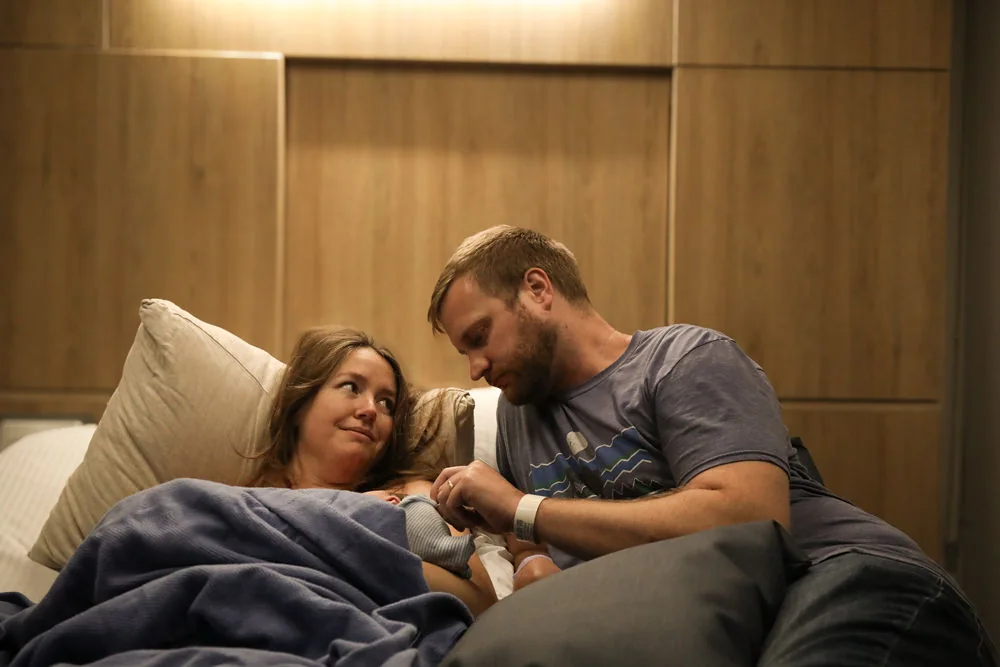 A new family in the first days with baby, Orange County